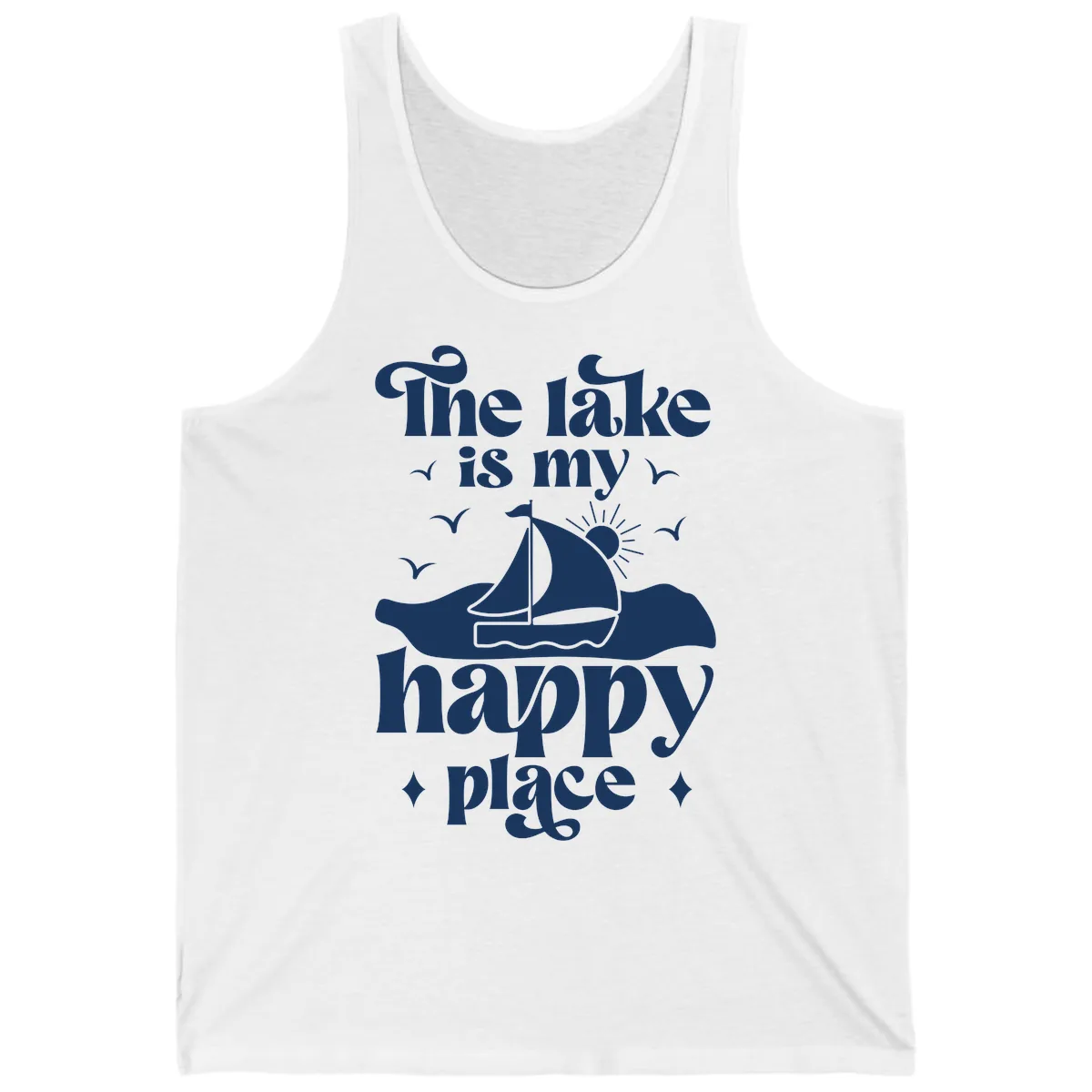 The Lake Is My Happy Place Tank in White
