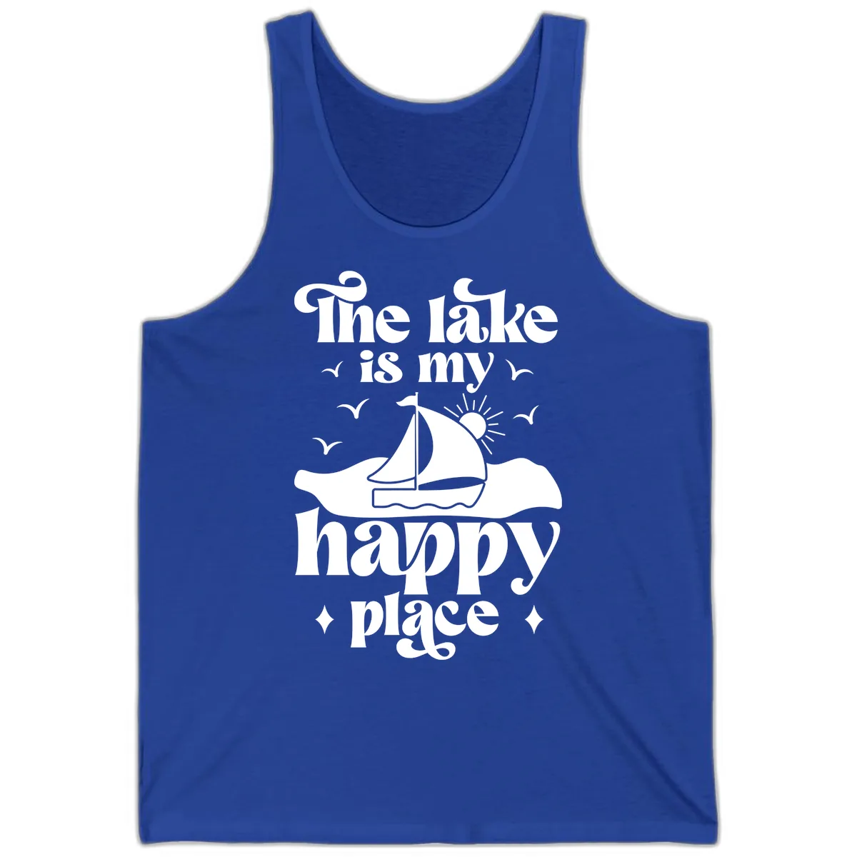 The Lake Is My Happy Place Tank in True Royal