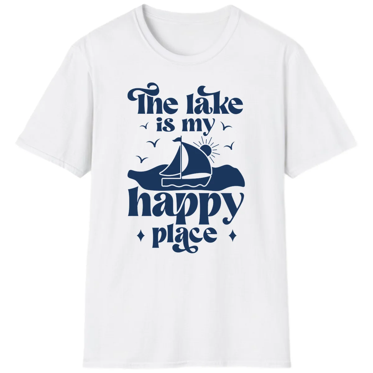 The Lake Is My Happy Place T-Shirt in White