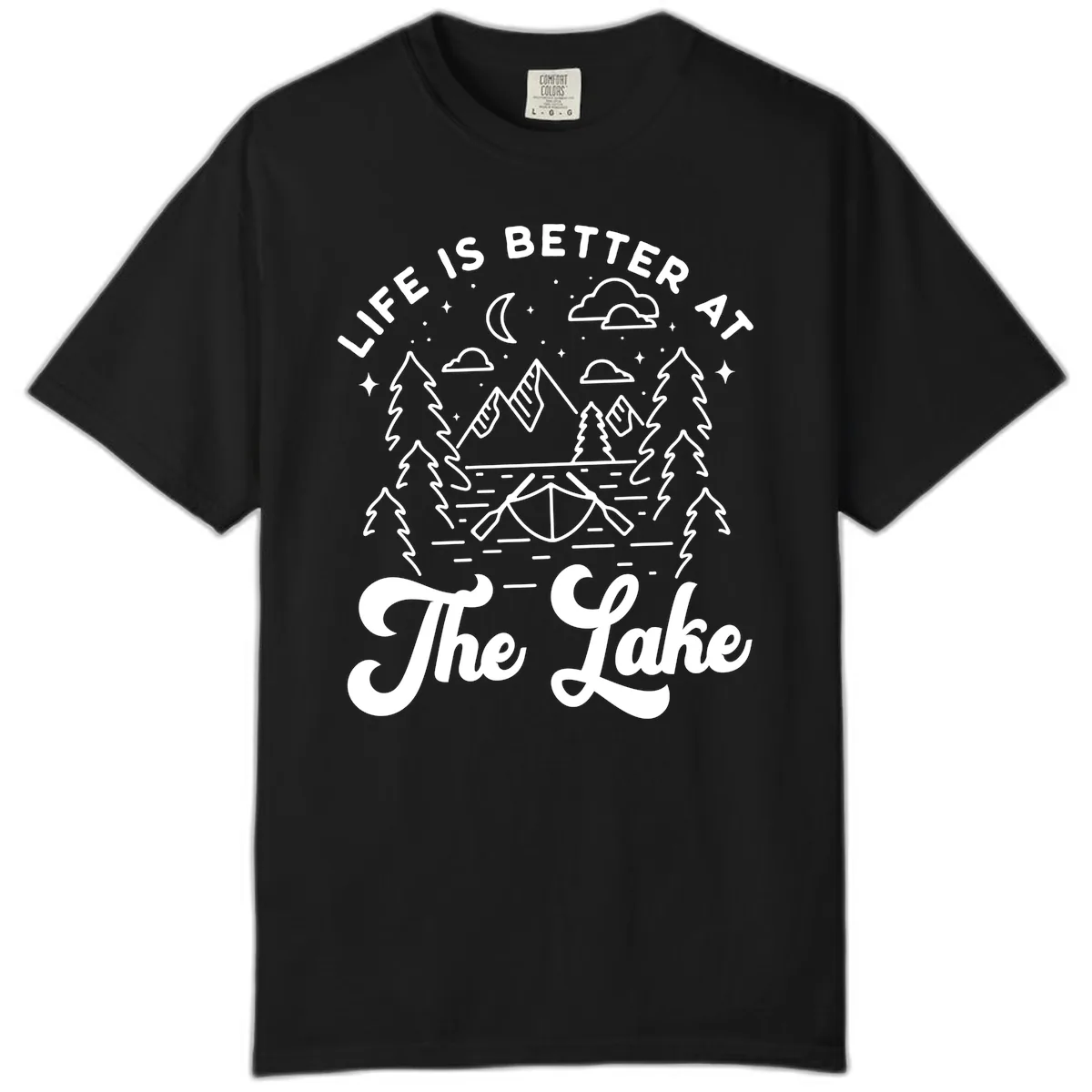 Life Is Better At The Lake Comfort Color in Black