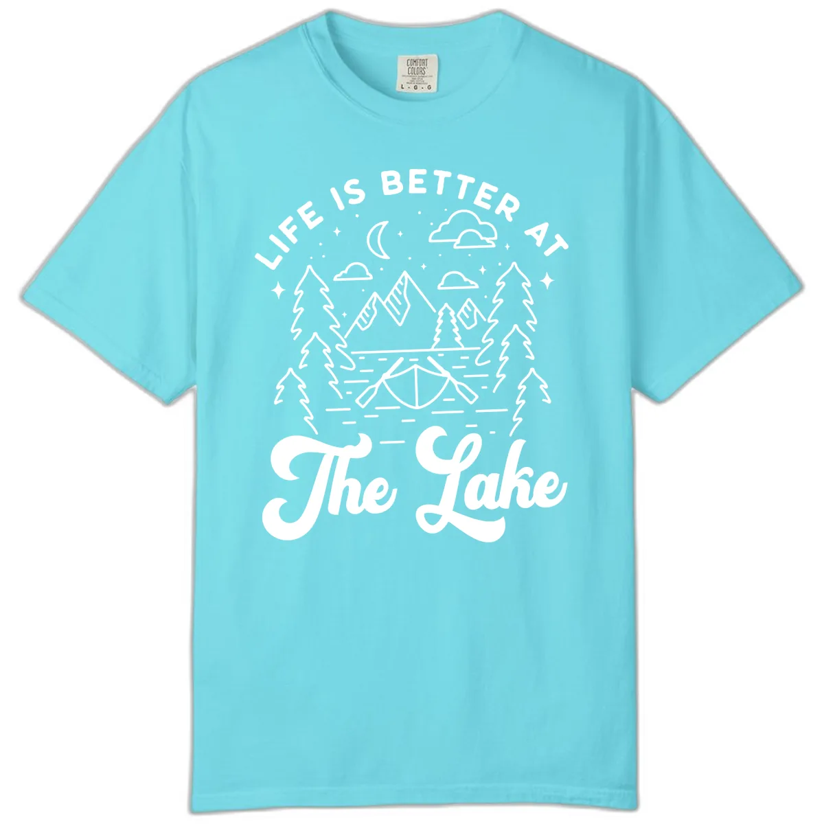 Life Is Better At The Lake Comfort Color in Lagoon Blue