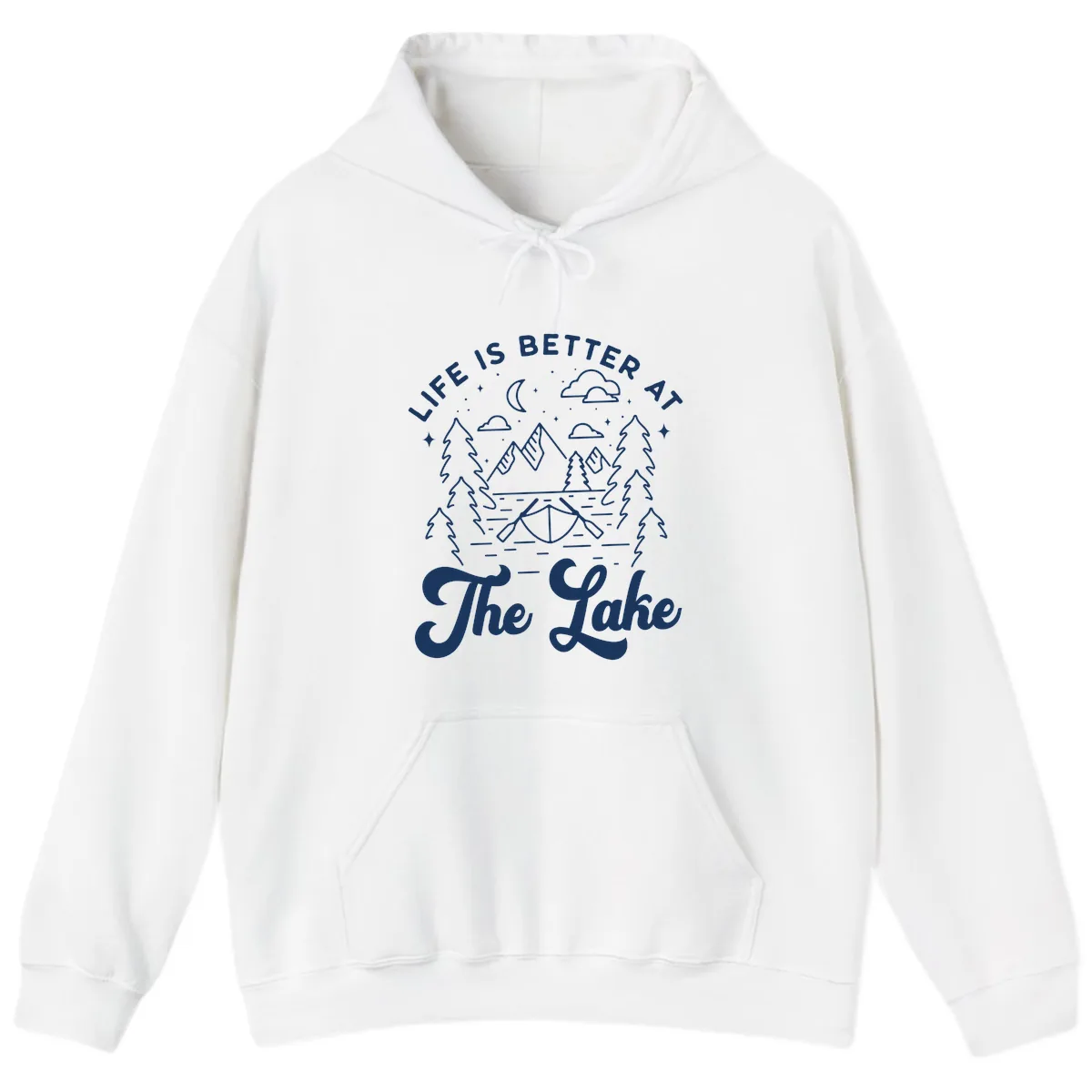 Life Is Better At The Lake Hoodie in White