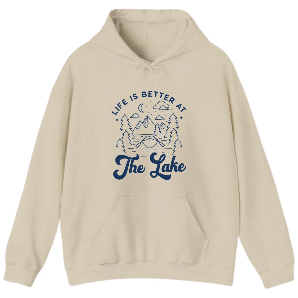 Life Is Better At The Lake Hoodie in Sand