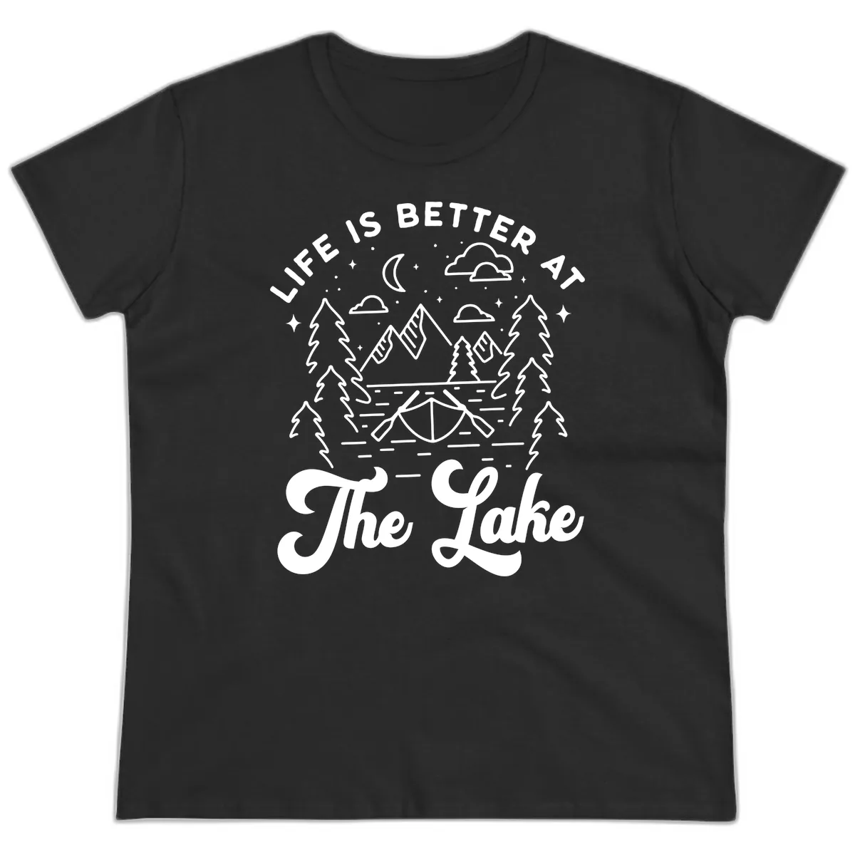 Life Is Better At The Lake Ladies Tee in Black