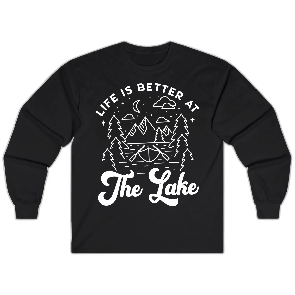 Life Is Better At The Lake Long Sleeve in Black