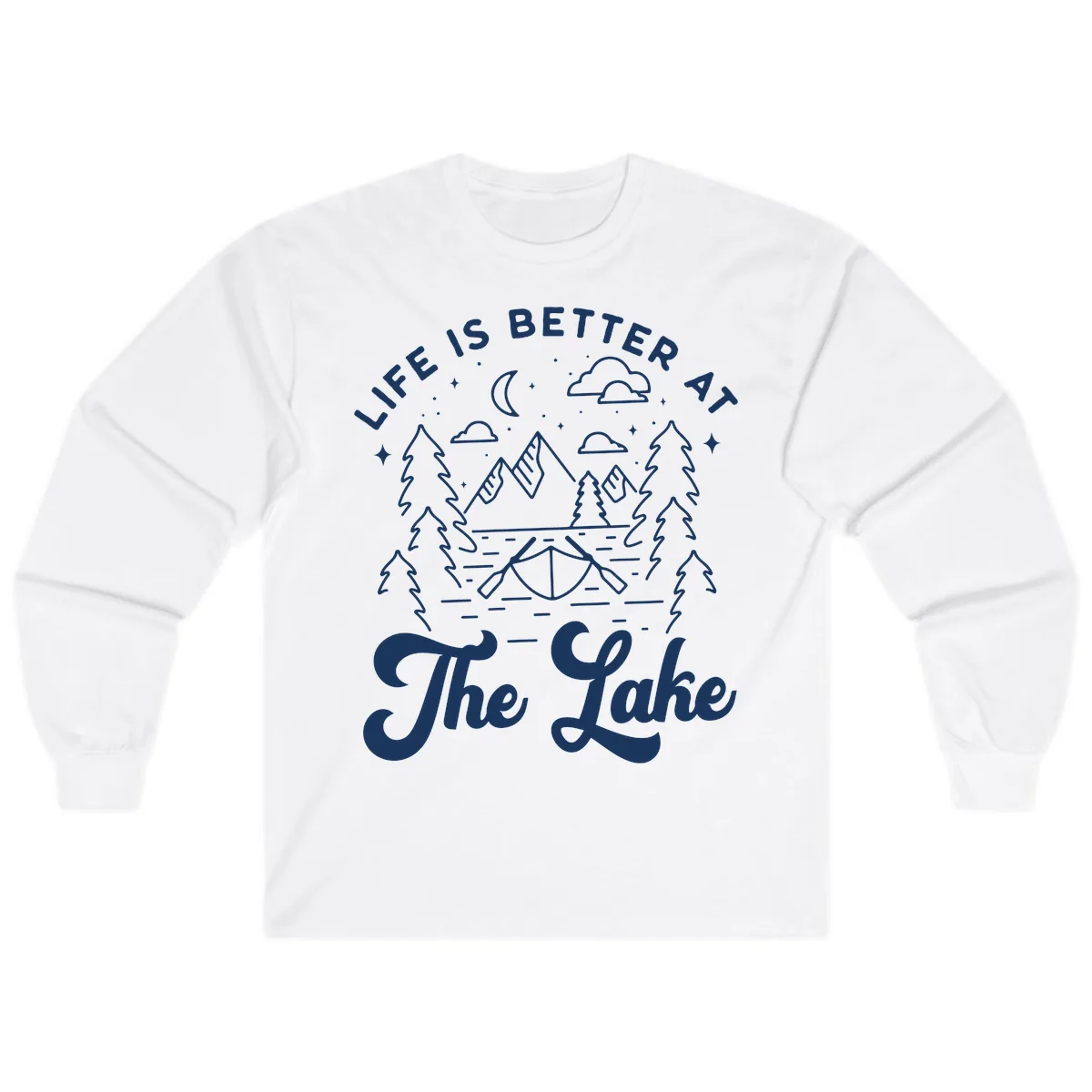 Life Is Better At The Lake Long Sleeve in White