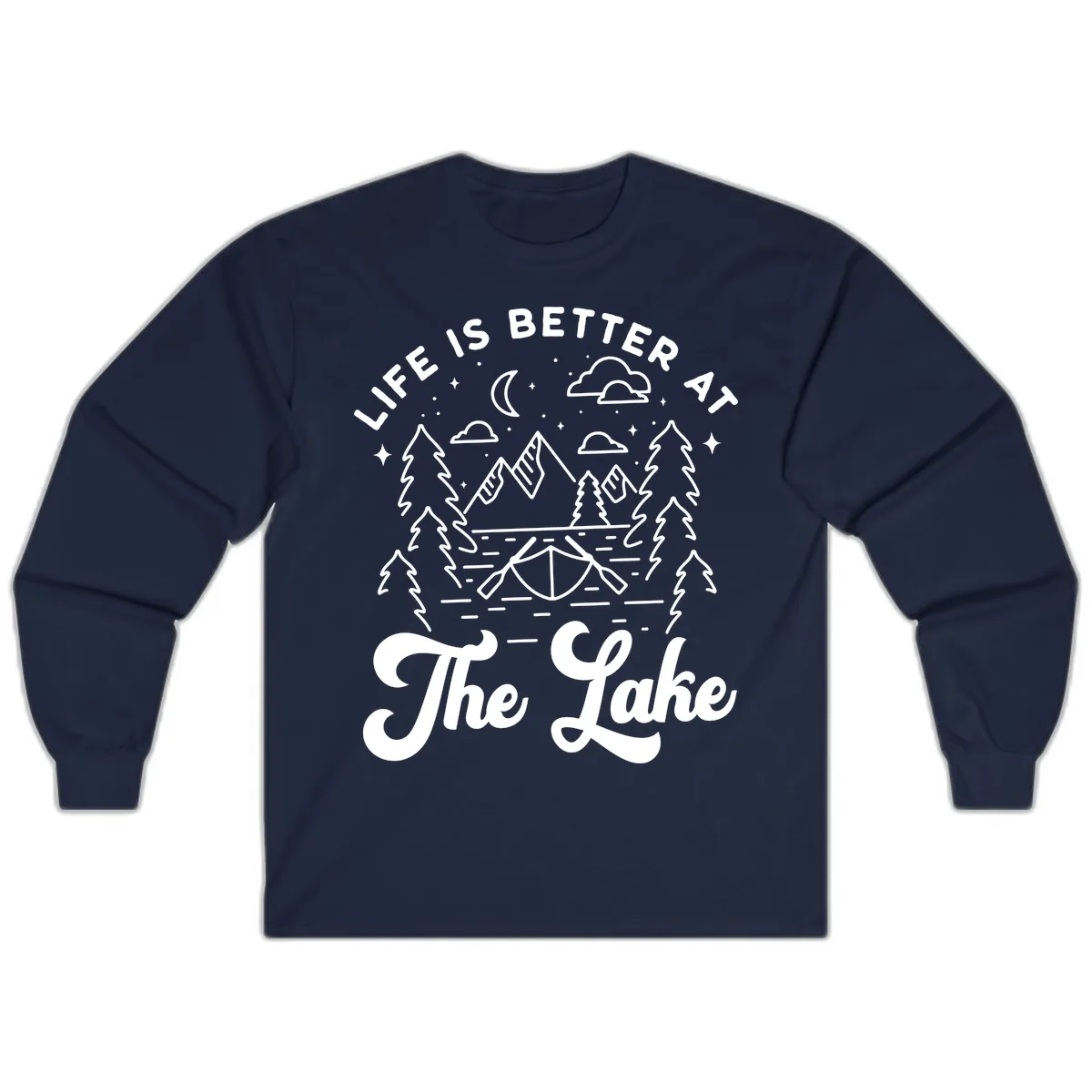 Life Is Better At The Lake Long Sleeve in Navy