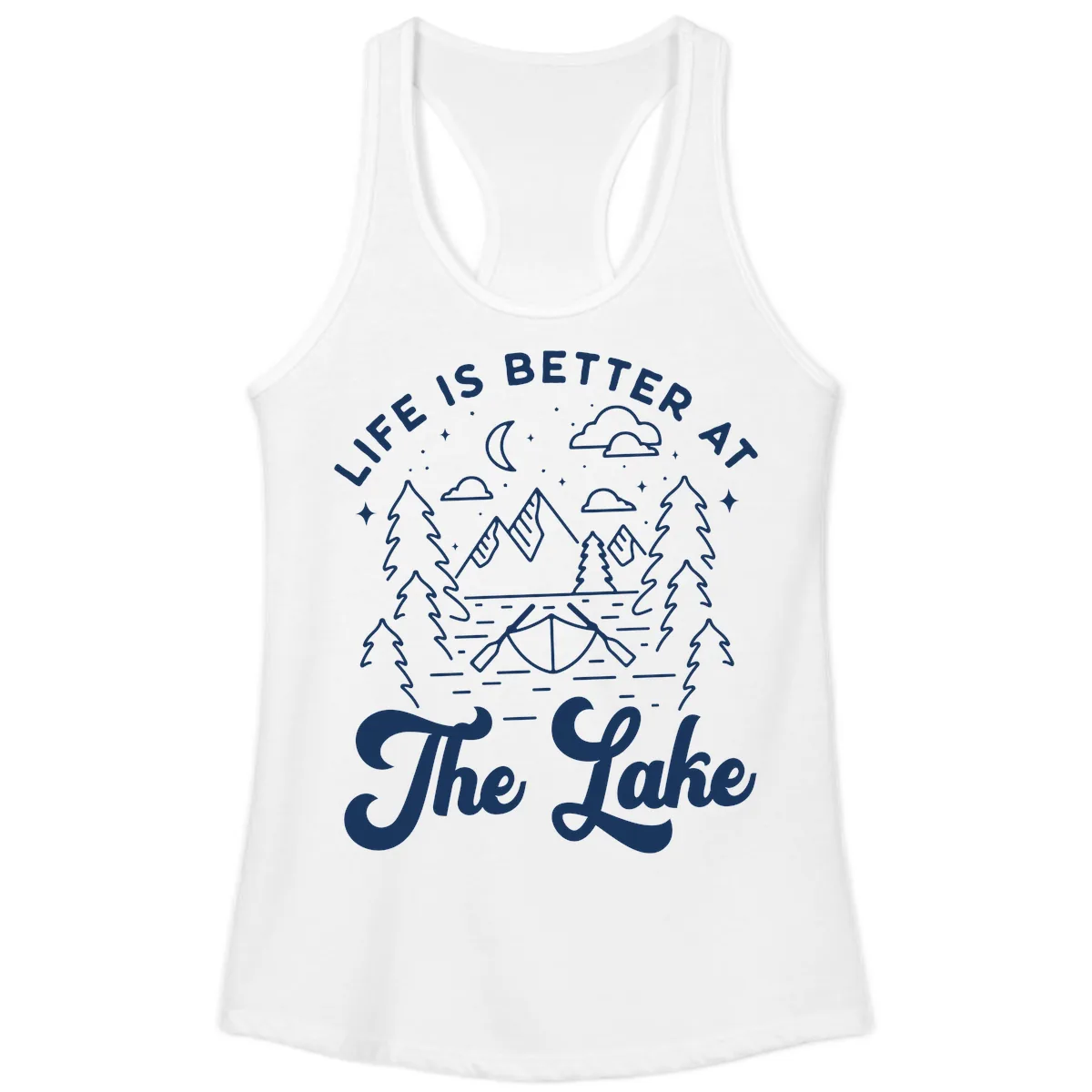 Life Is Better At The Lake Ladies Tank in White