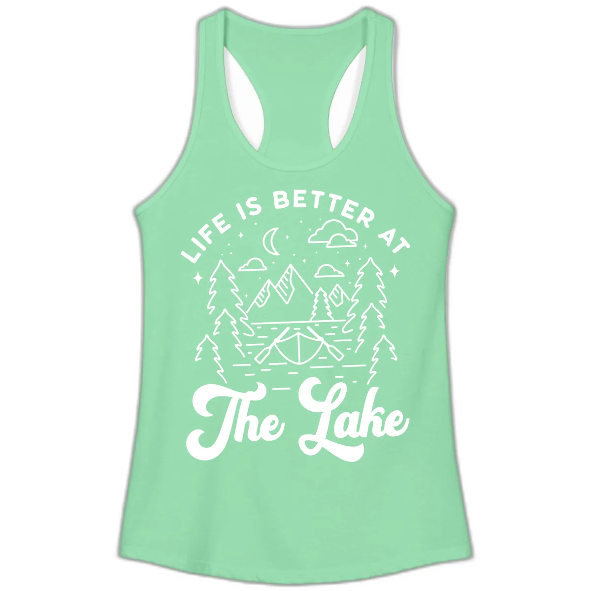 Life Is Better At The Lake Ladies Tank in Solid Mint
