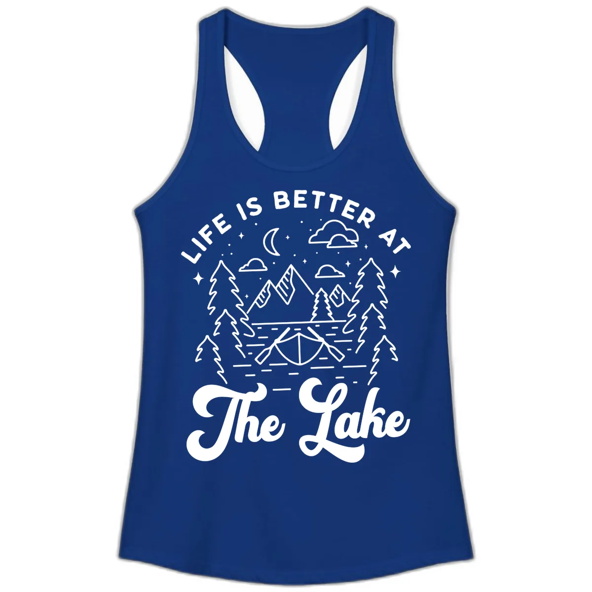 Life Is Better At The Lake Ladies Tank in Solid Royal