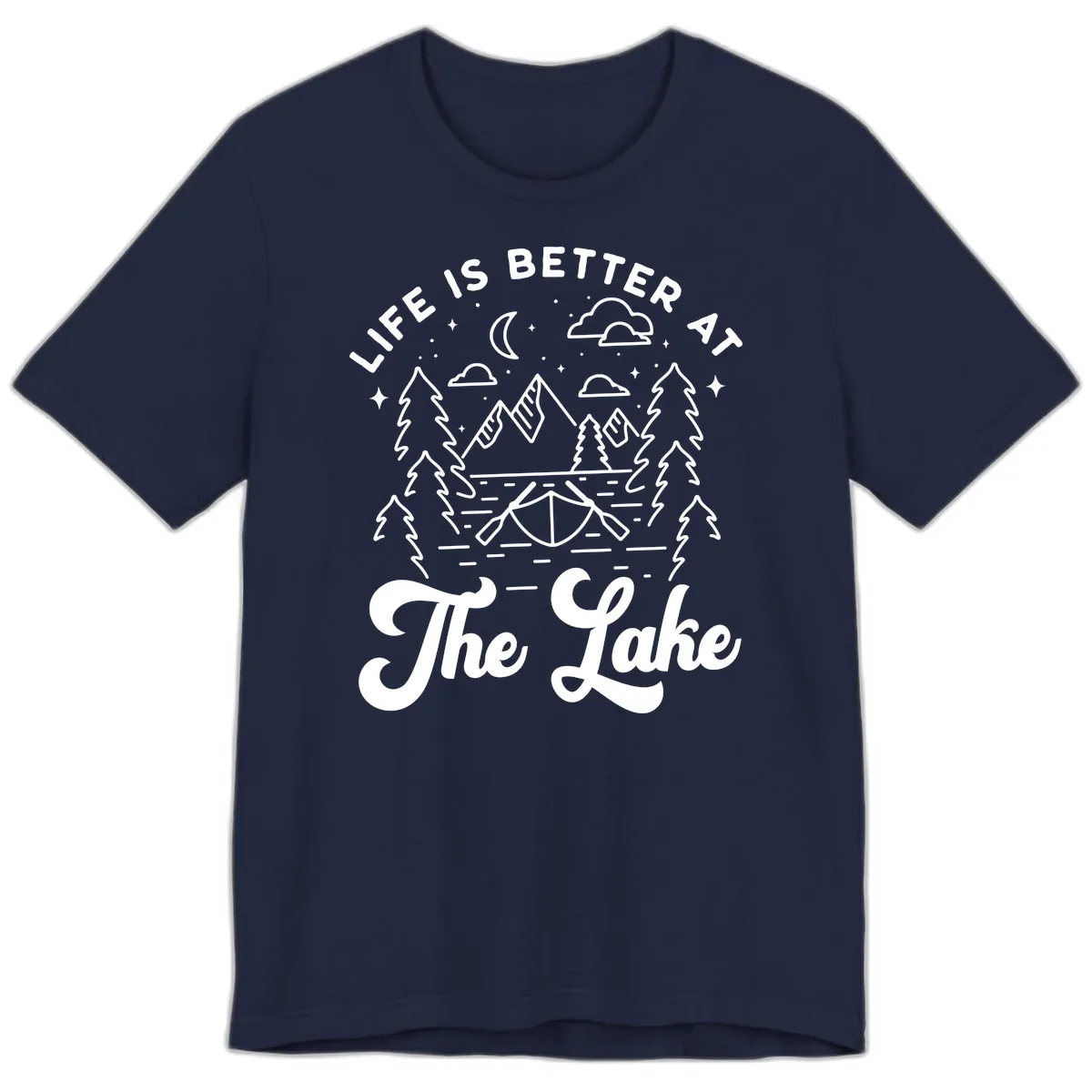 Life Is Better At The Lake Premium T-Shirt in Navy