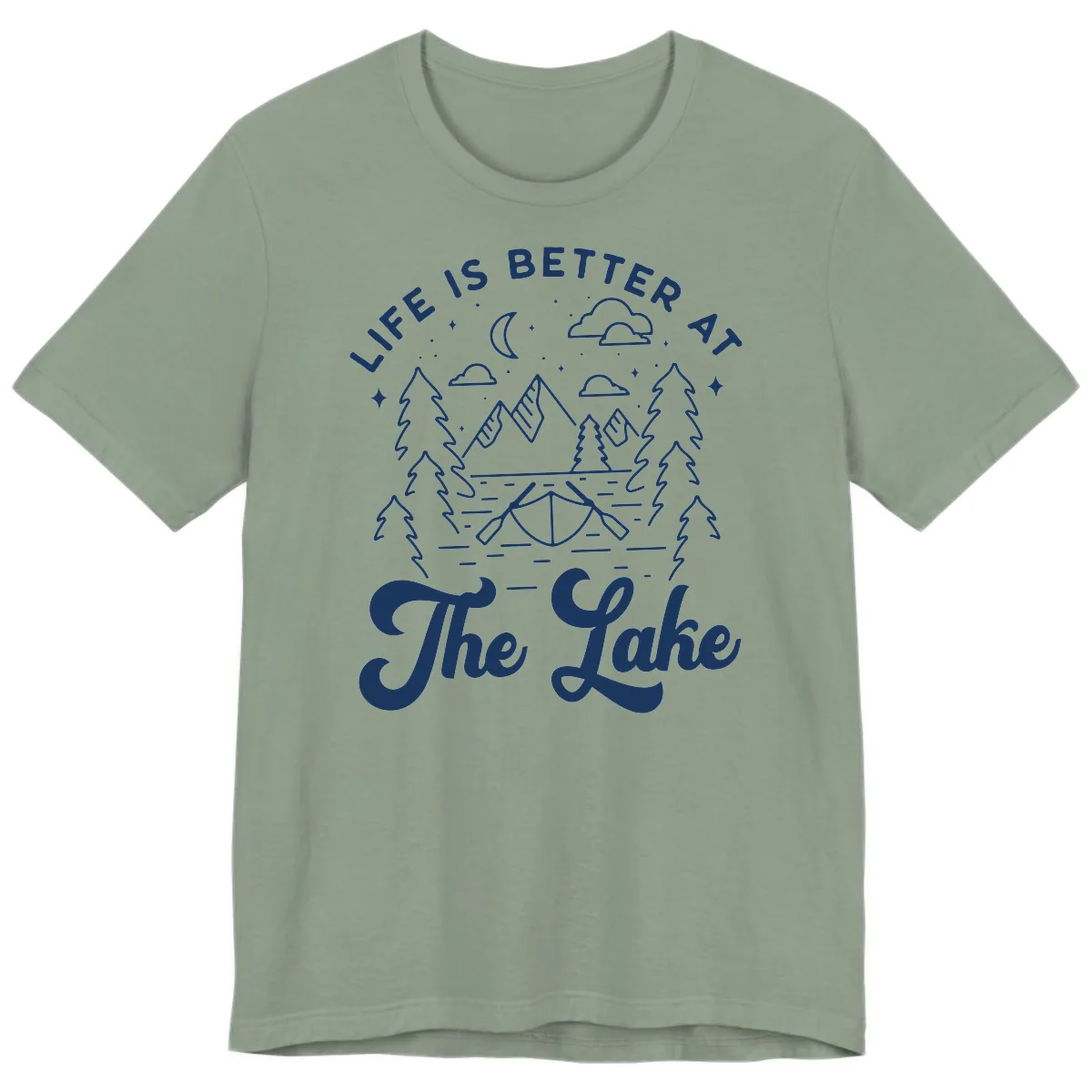 Life Is Better At The Lake Premium T-Shirt in Sage