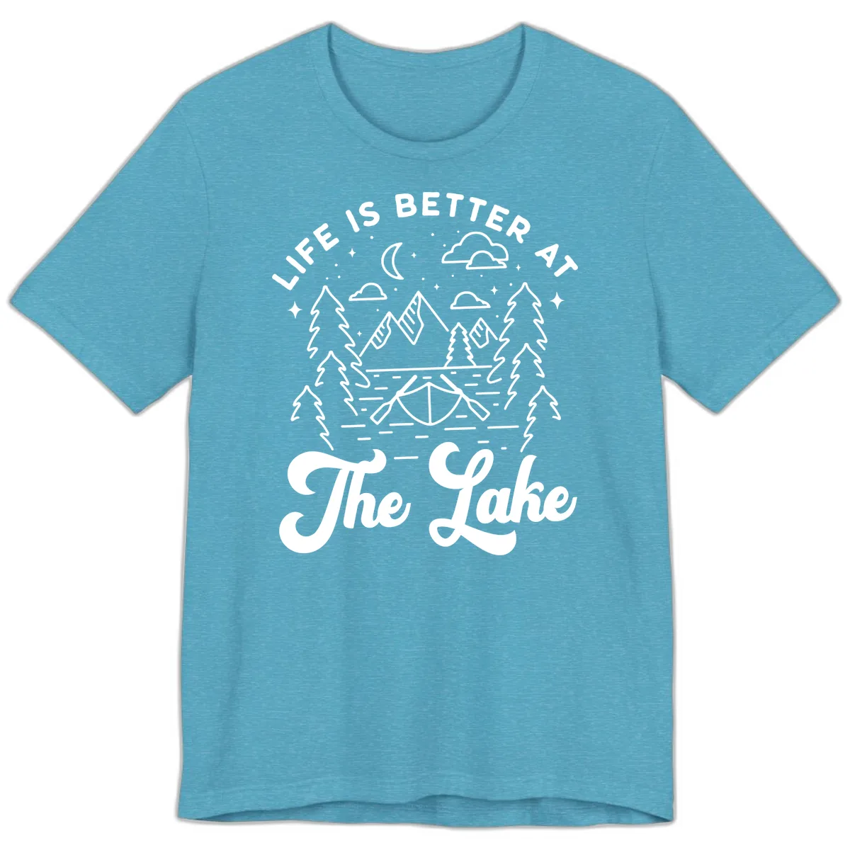 Life Is Better At The Lake Premium T-Shirt in Heather Aqua