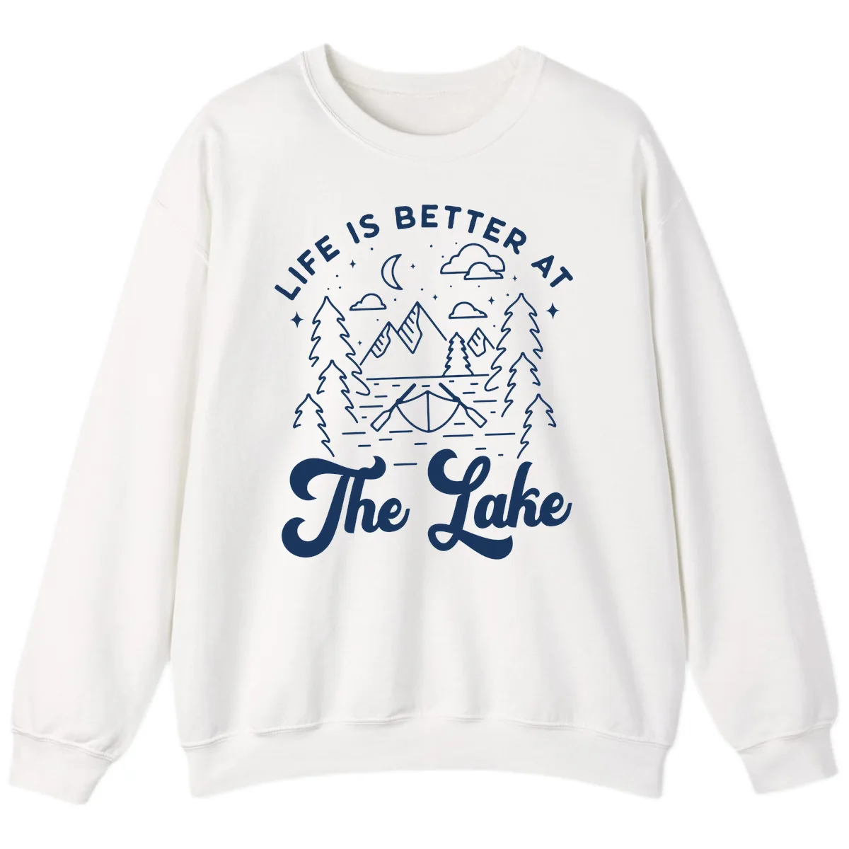Life Is Better At The Lake Sweatshirt in White
