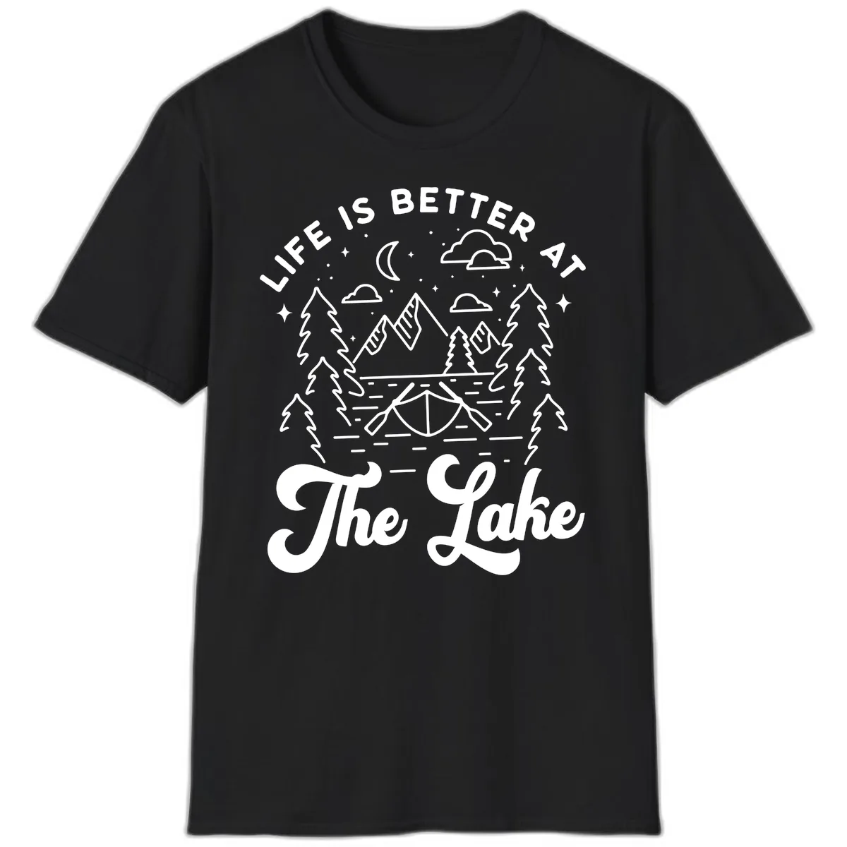 Life Is Better At The Lake T-Shirt in Black