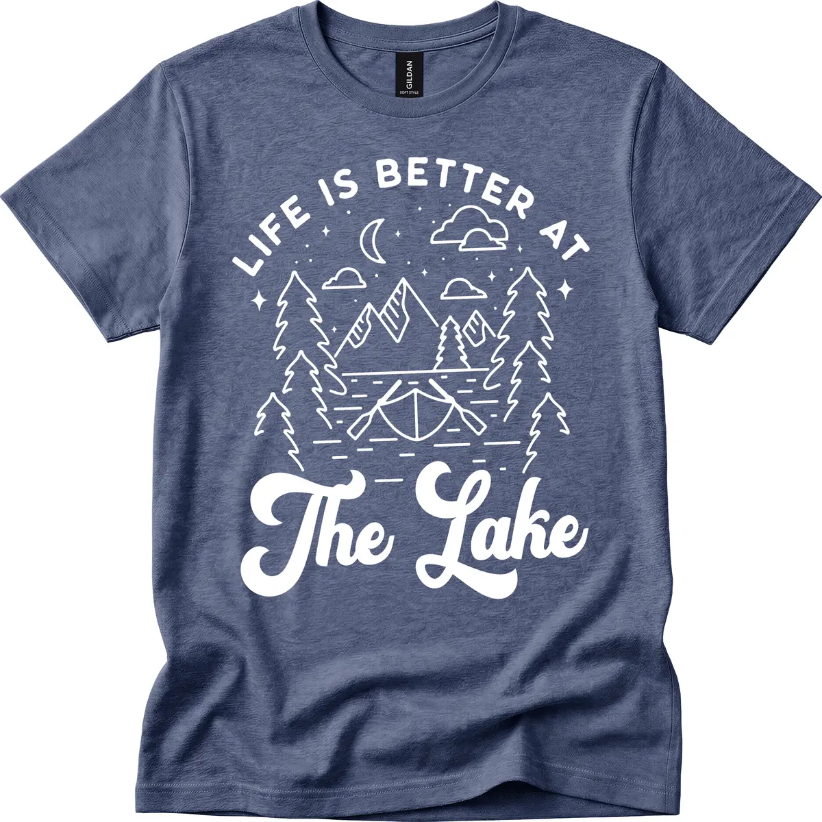 Life Is Better At The Lake T-Shirt in Heather Navy