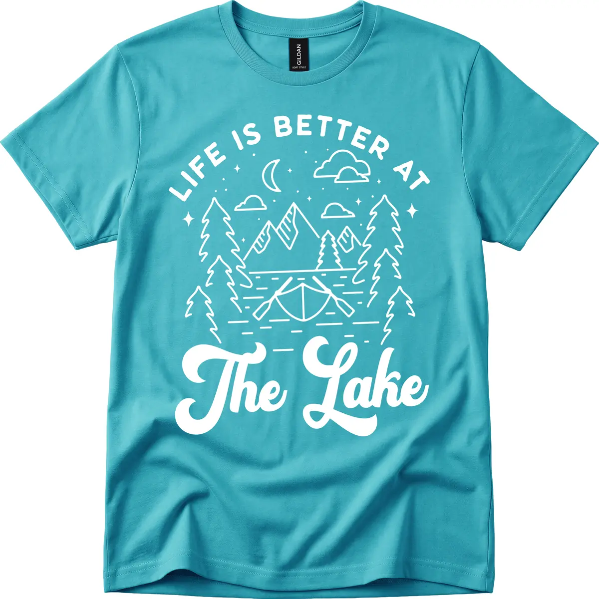 Life Is Better At The Lake T-Shirt in Tropical Blue