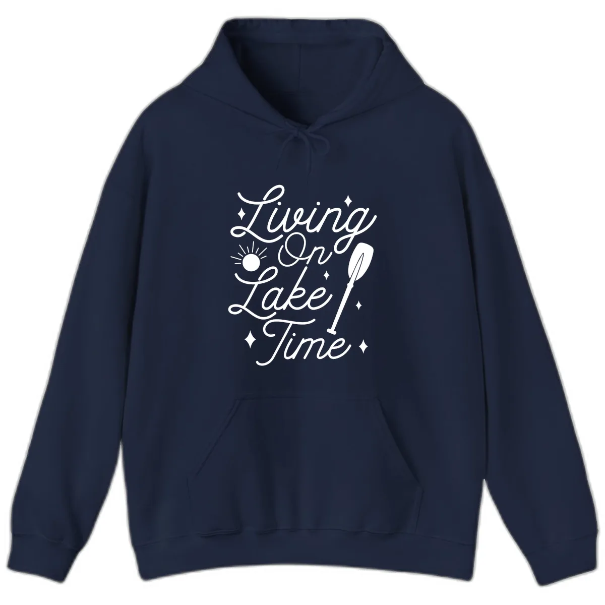 Living On Lake Time Hoodie in Navy
