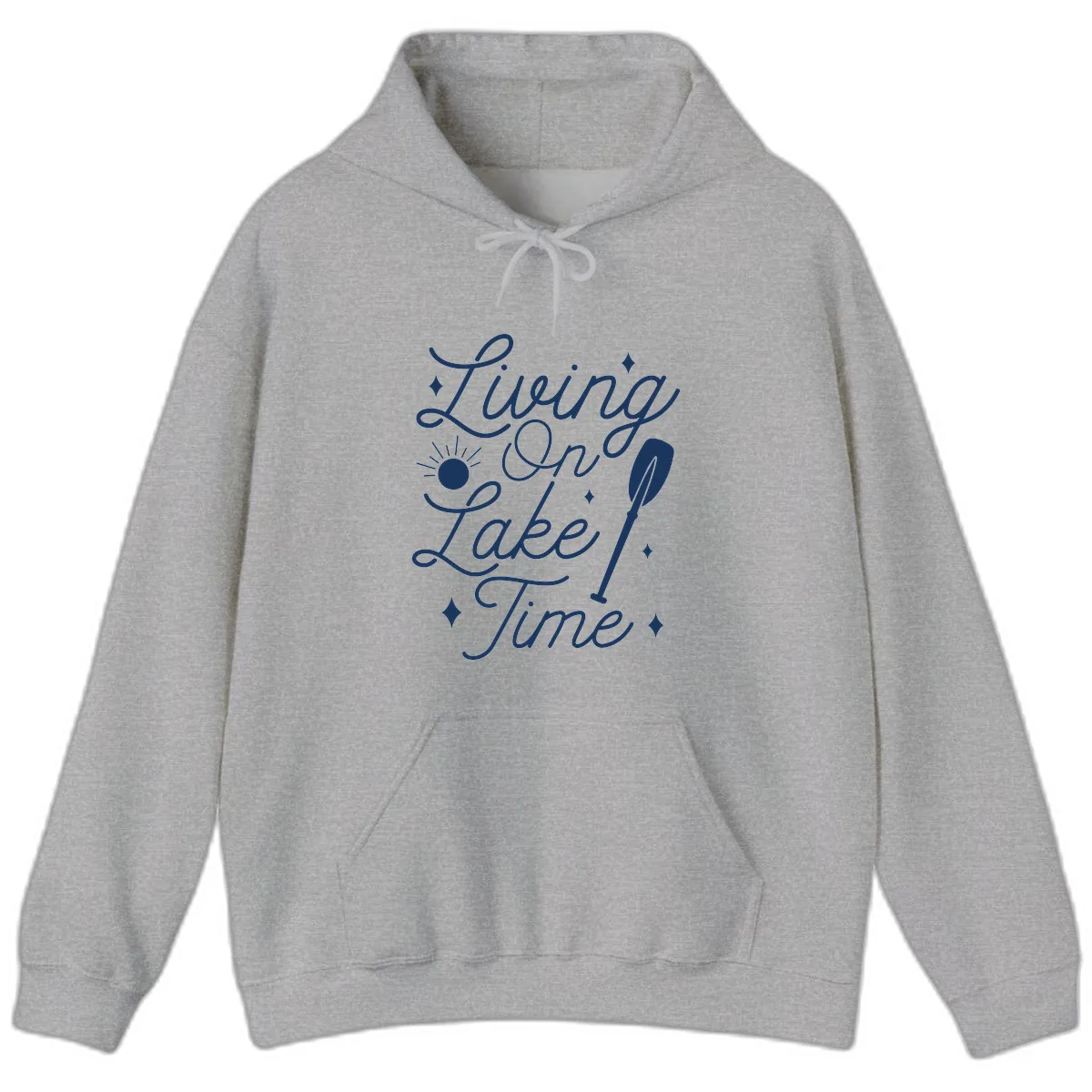 Living On Lake Time Hoodie in Sport Grey