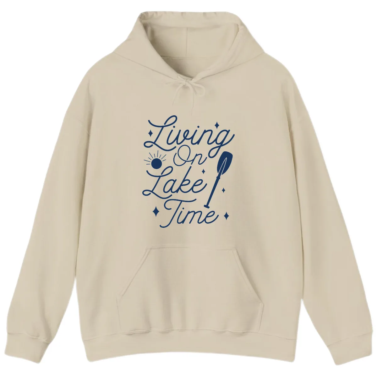 Living On Lake Time Hoodie in Sand