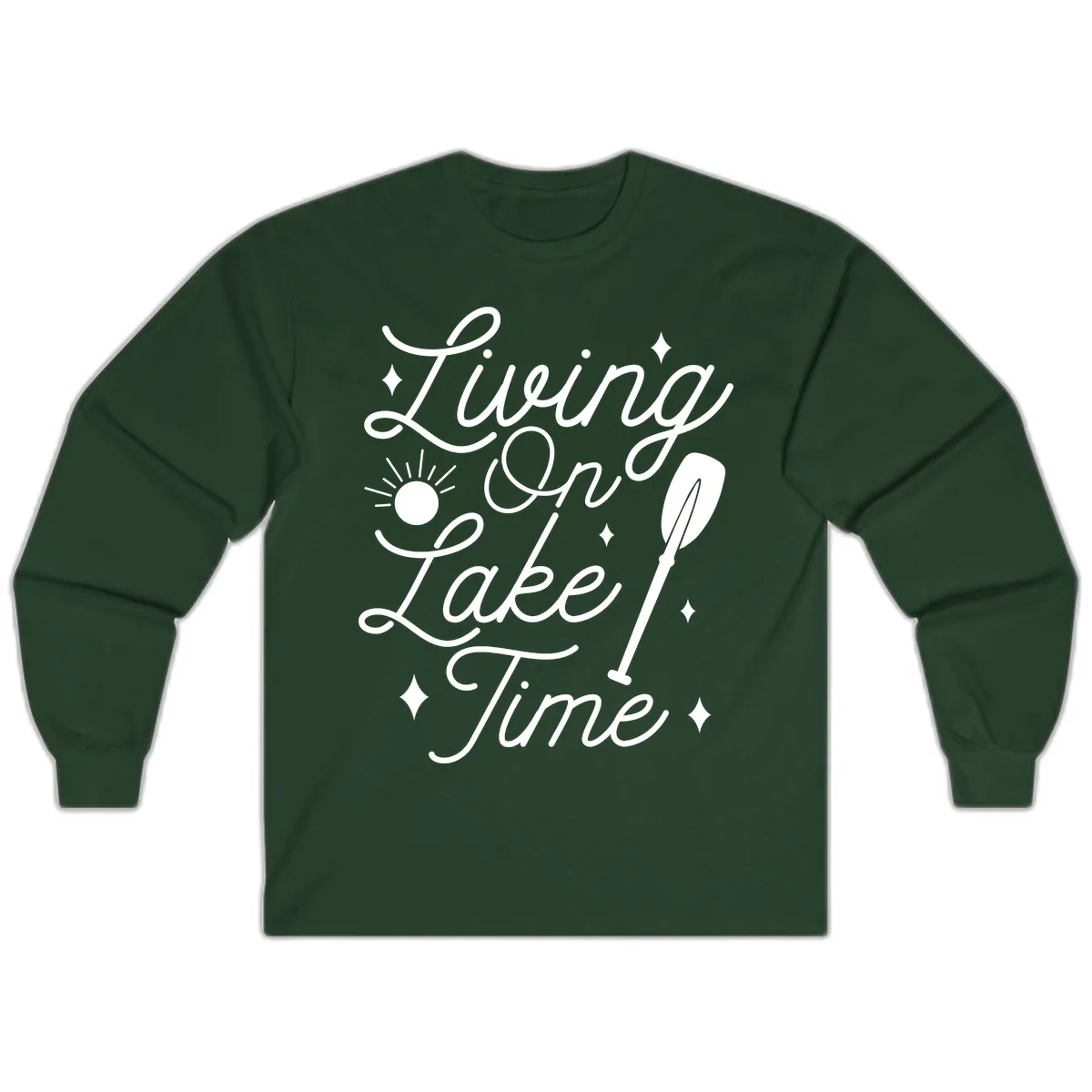 Living On Lake Time Long Sleeve in Forest Green