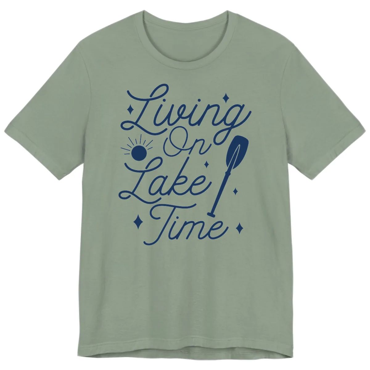 Living On Lake Time Premium T-Shirt in Sage