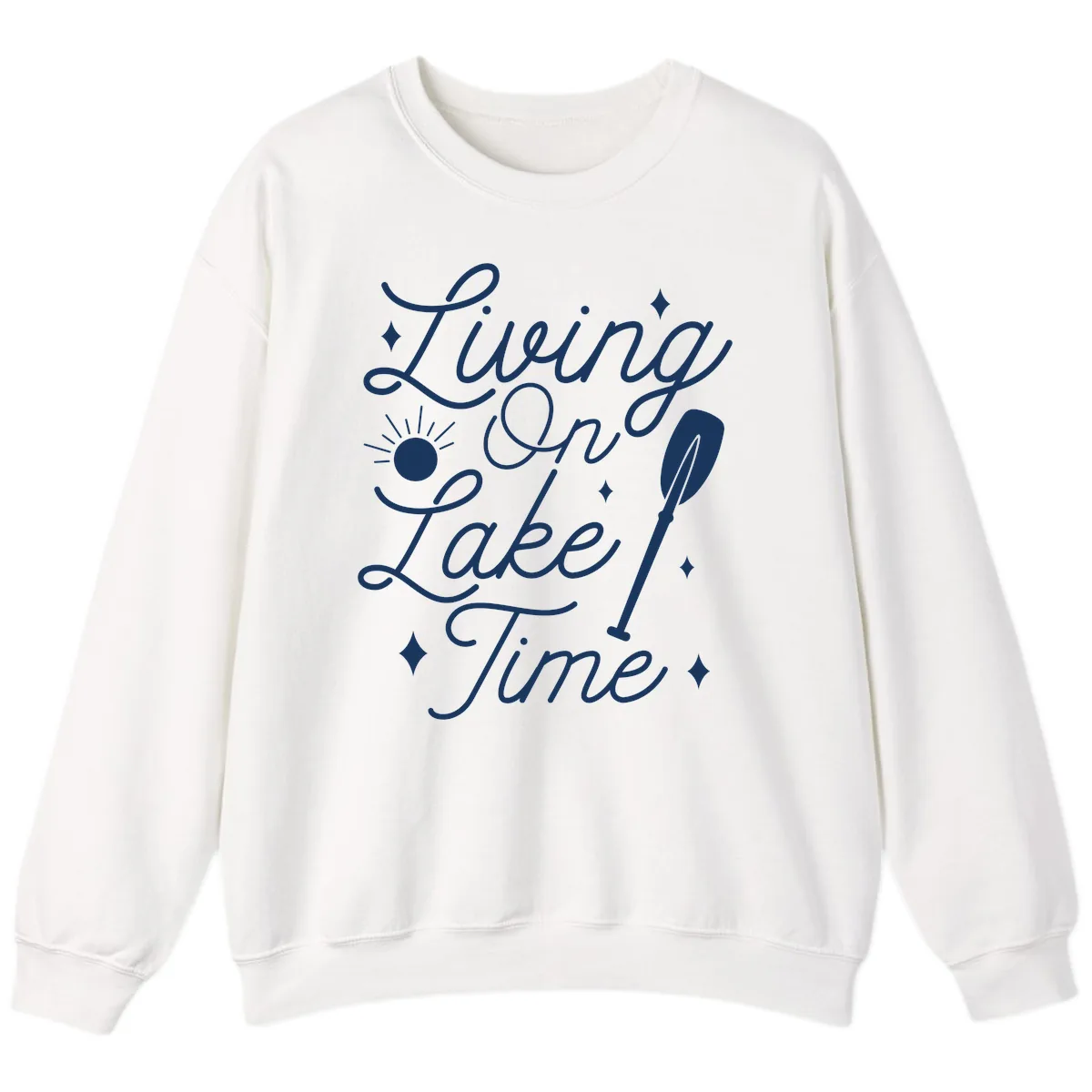 Living On Lake Time Sweatshirt in White