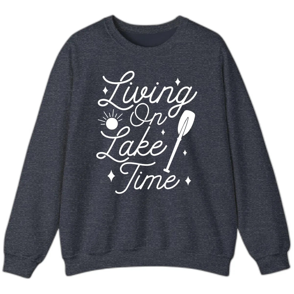 Living On Lake Time Sweatshirt in Heather Sport Dark Navy