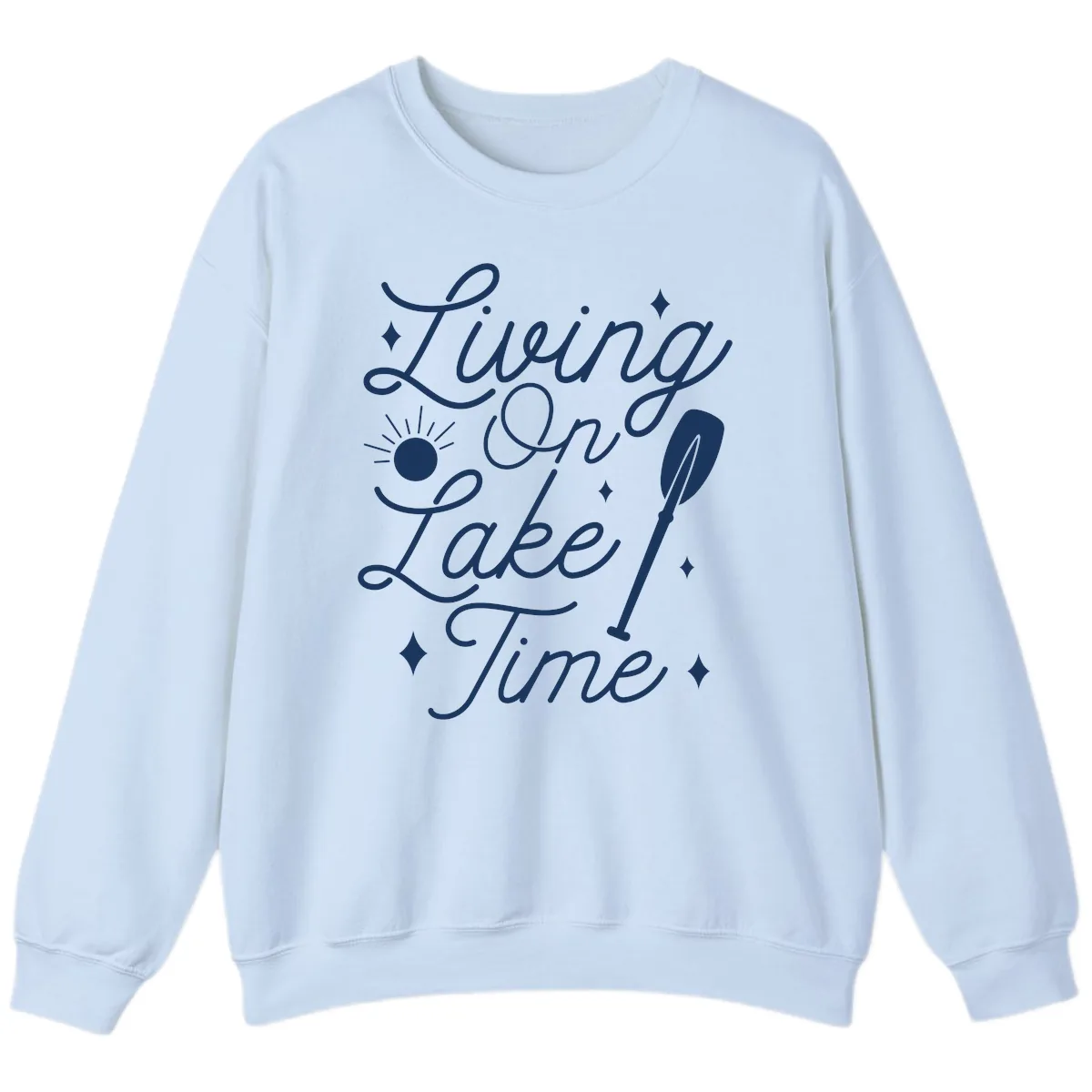 Living On Lake Time Sweatshirt in Light Blue
