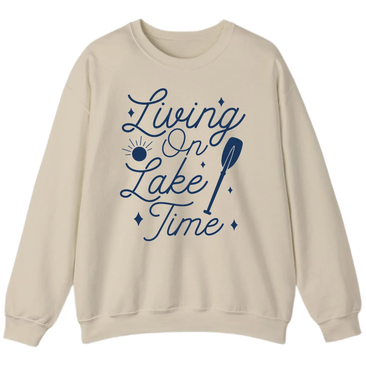 Living On Lake Time Sweatshirt in Sand