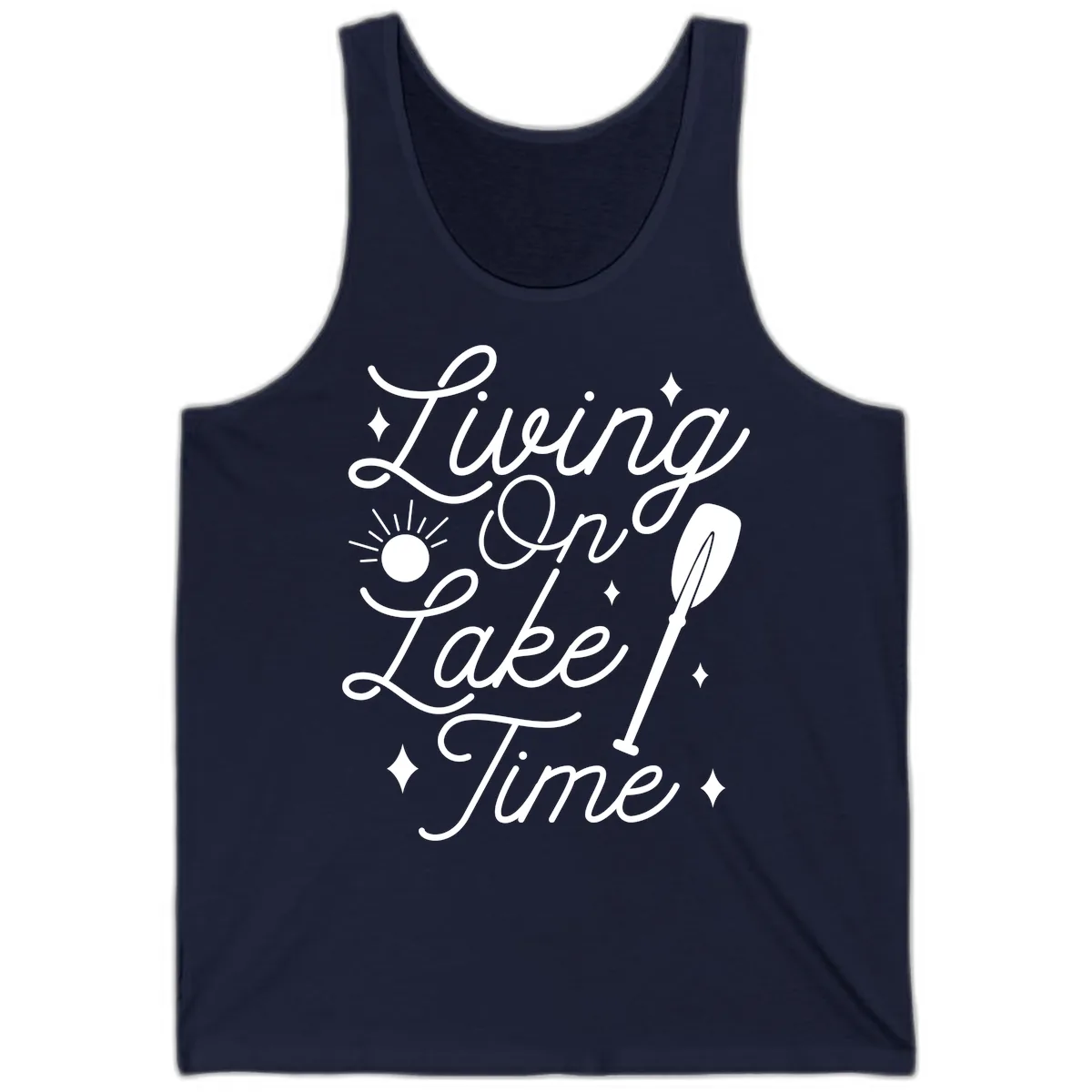 Living On Lake Time Tank in Navy