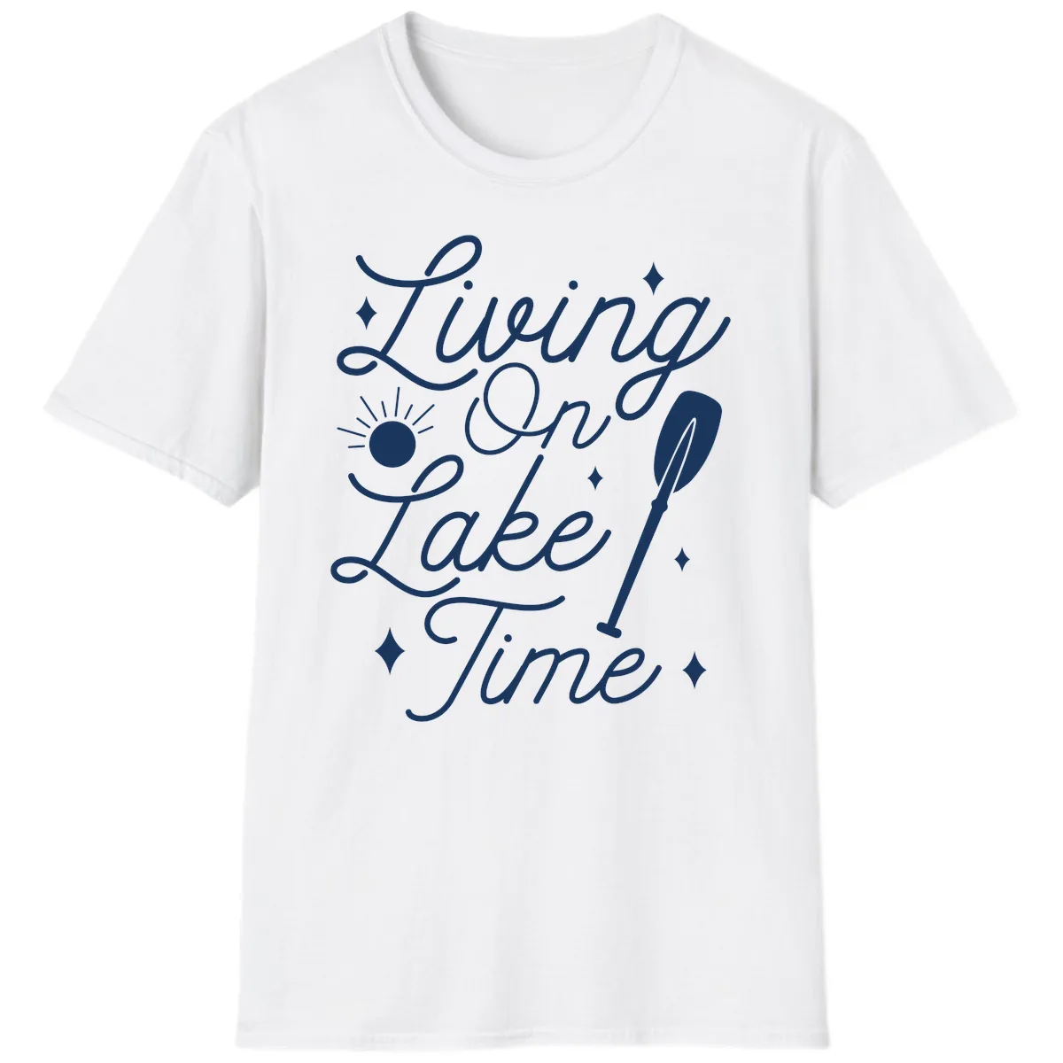 Living On Lake Time T-Shirt in White