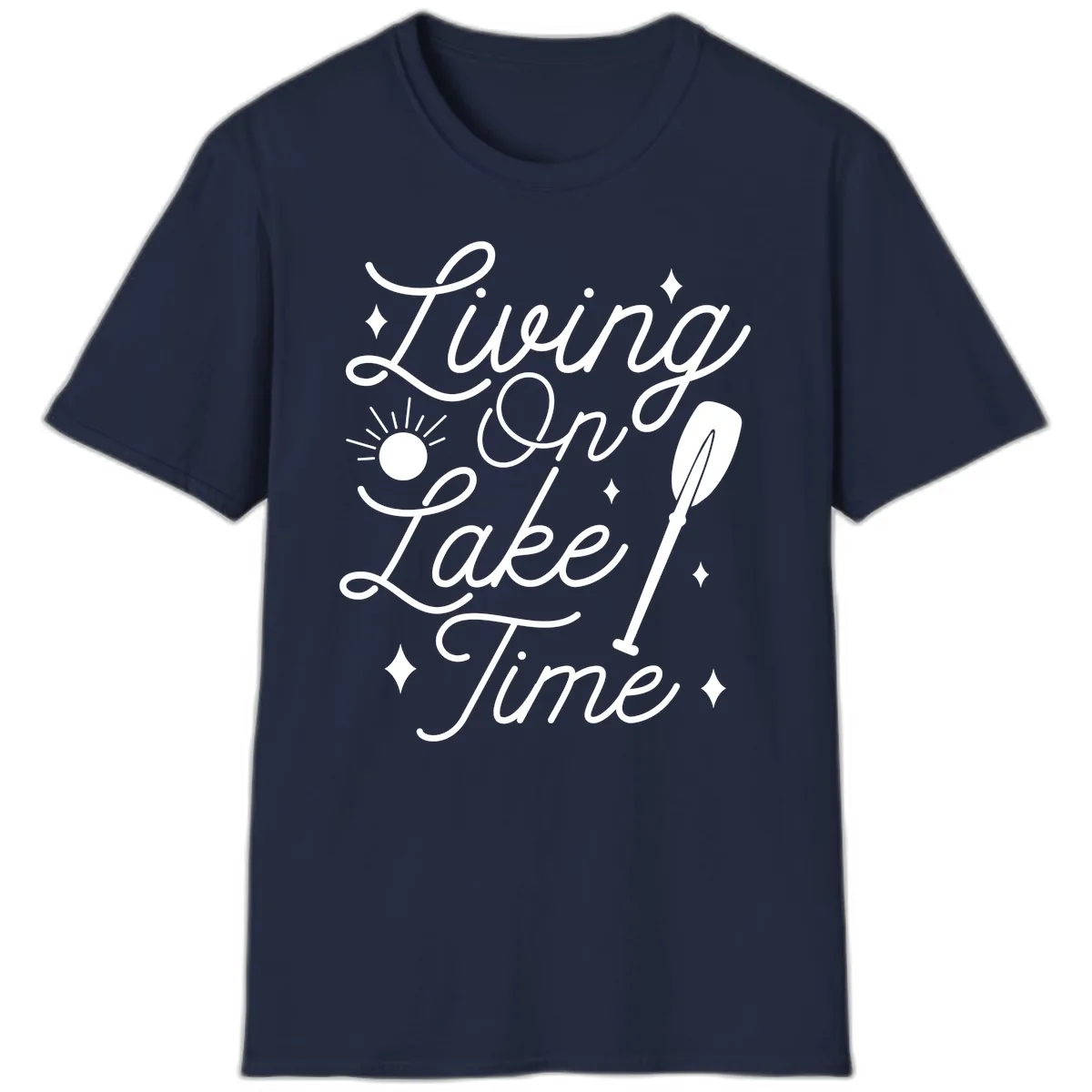 Living On Lake Time T-Shirt in Navy