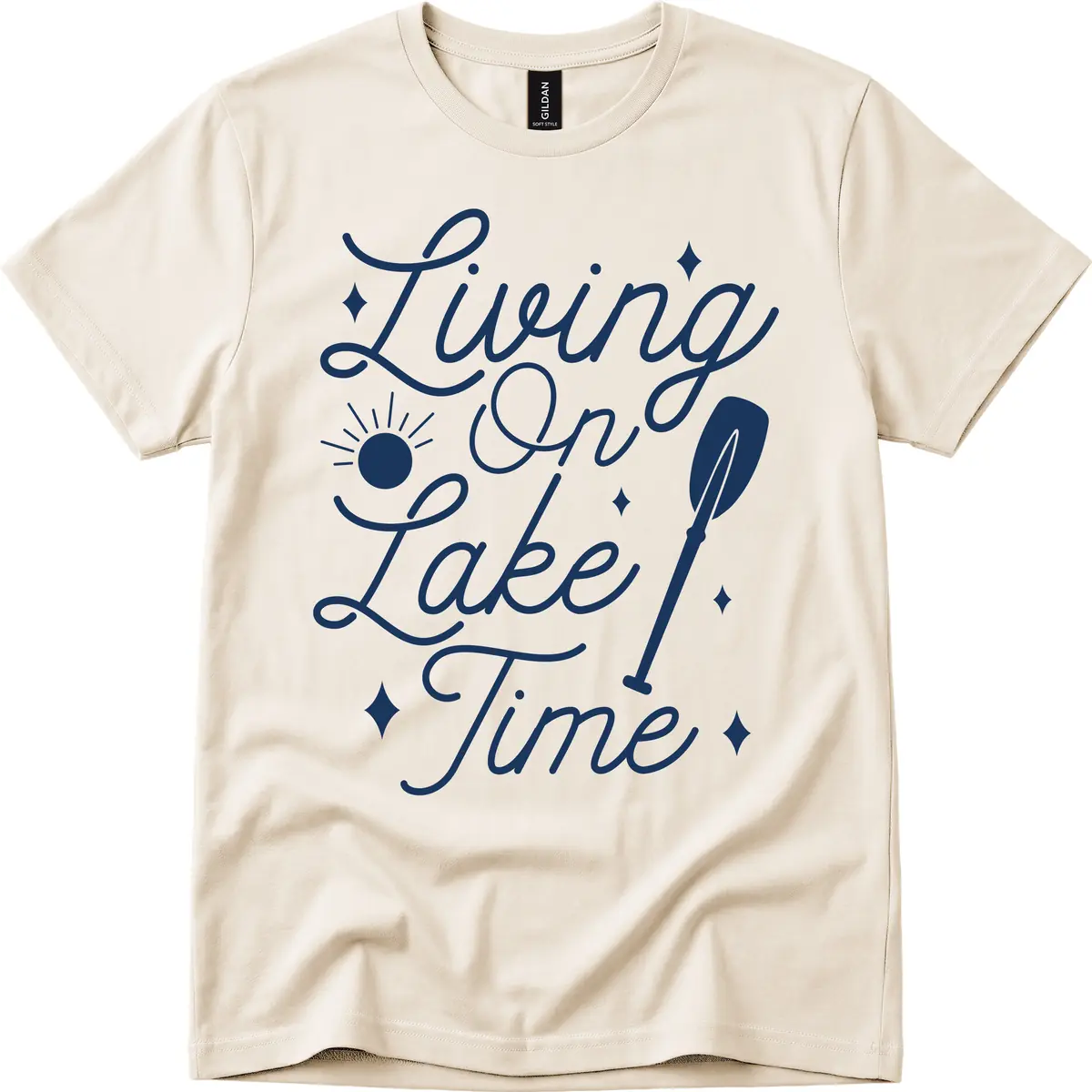 Living On Lake Time T-Shirt in Natural