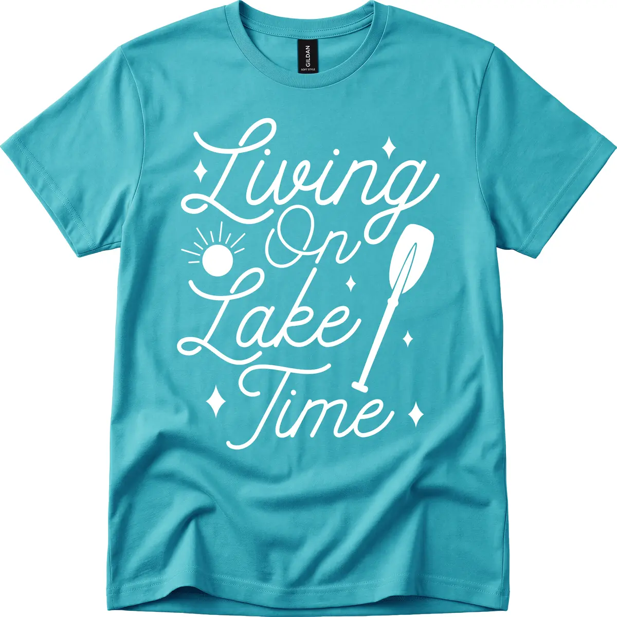 Living On Lake Time T-Shirt in Tropical Blue