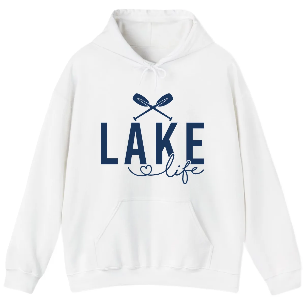 Lake Life Nautical Paddles Design Hoodie in White