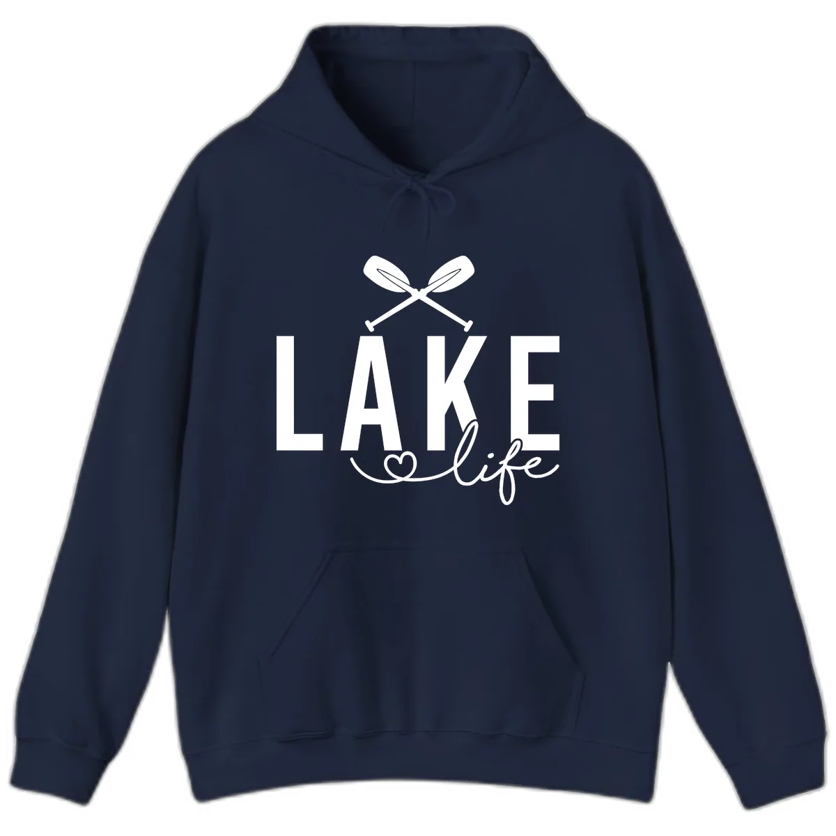 Lake Life Nautical Paddles Design Hoodie in Navy