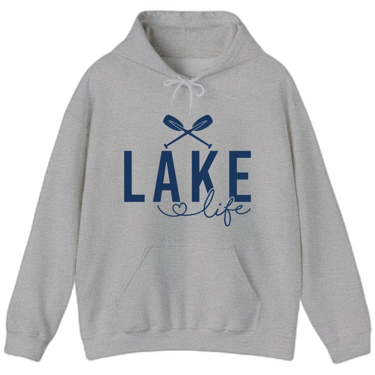 Lake Life Nautical Paddles Design Hoodie in Sport Grey