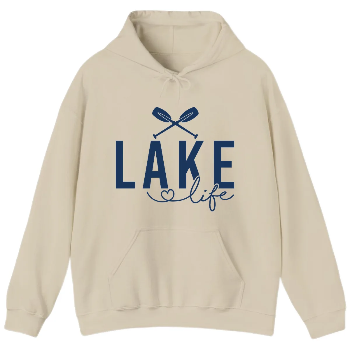Lake Life Nautical Paddles Design Hoodie in Sand