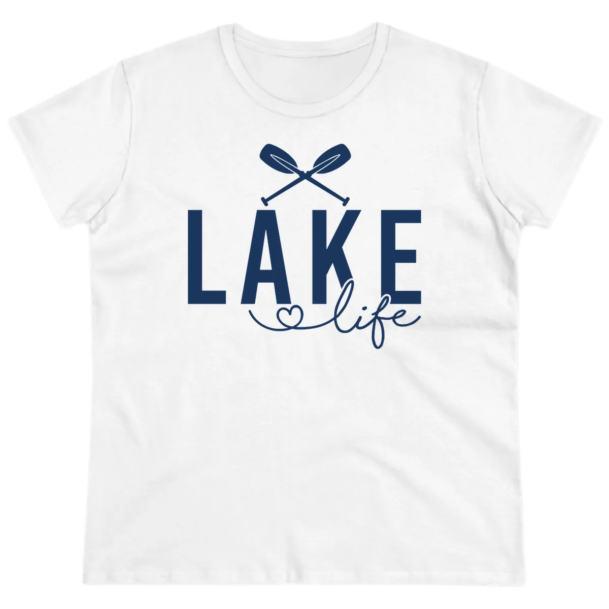 Lake Life Nautical Paddles Design Ladies Tee in White