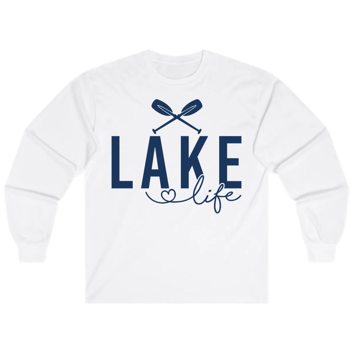 Lake Life Nautical Paddles Design Long Sleeve in White