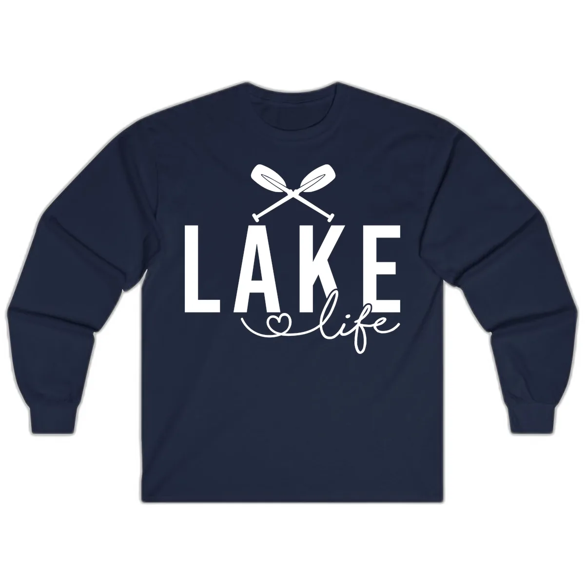 Lake Life Nautical Paddles Design Long Sleeve in Navy