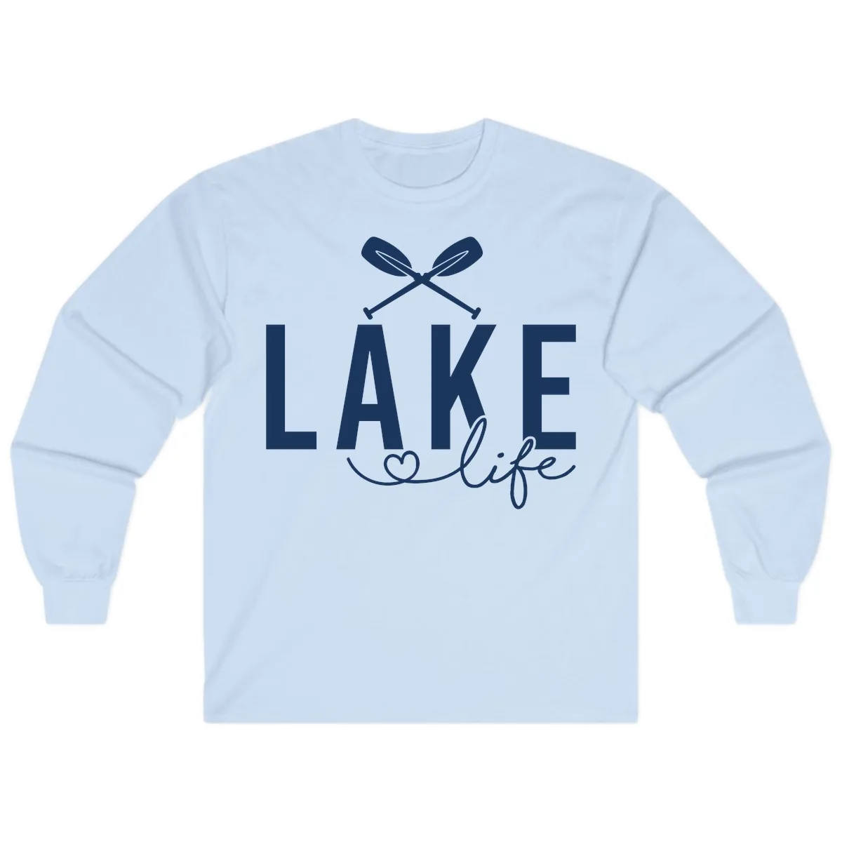 Lake Life Nautical Paddles Design Long Sleeve in Light Blue