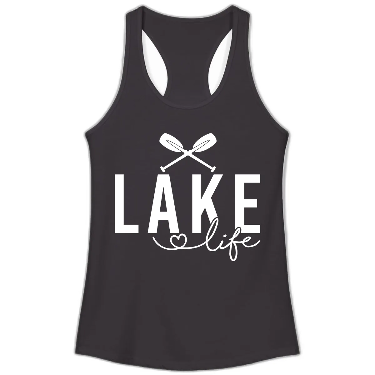 Lake Life Nautical Paddles Design Ladies Tank in Black