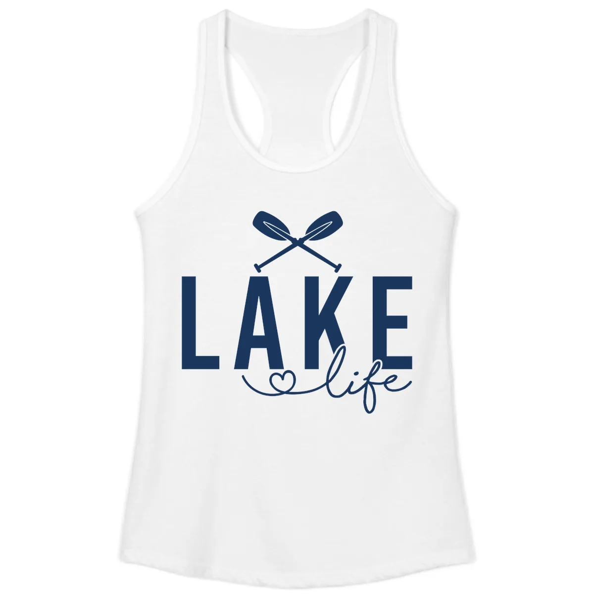 Lake Life Nautical Paddles Design Ladies Tank in White