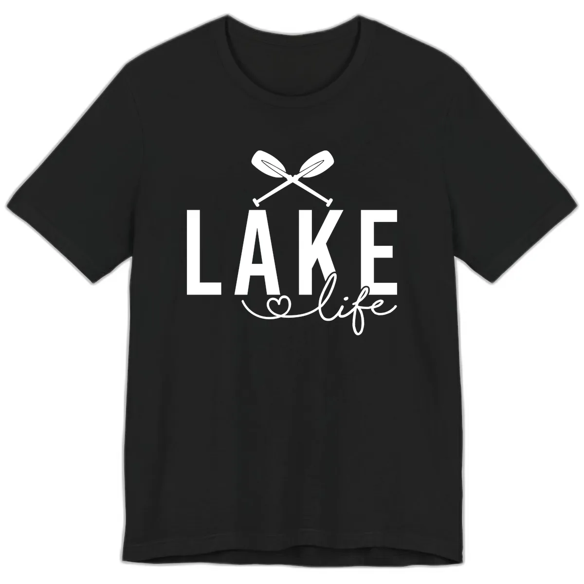 Lake Life Nautical Paddles Design Premium T-Shirt in Black