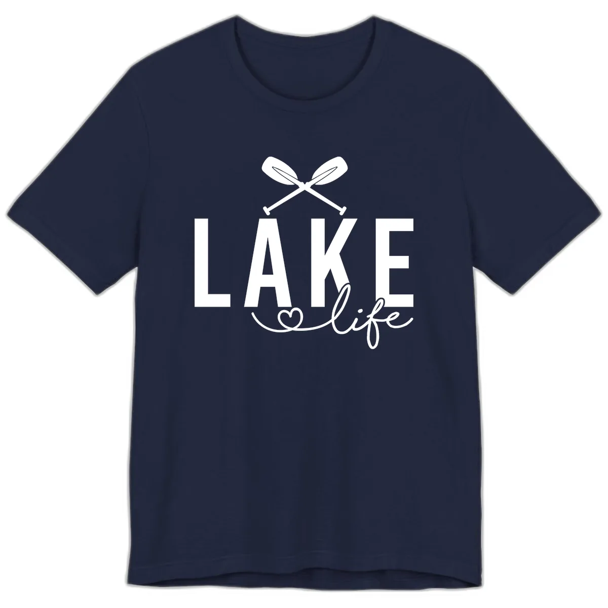 Lake Life Nautical Paddles Design Premium T-Shirt in Navy