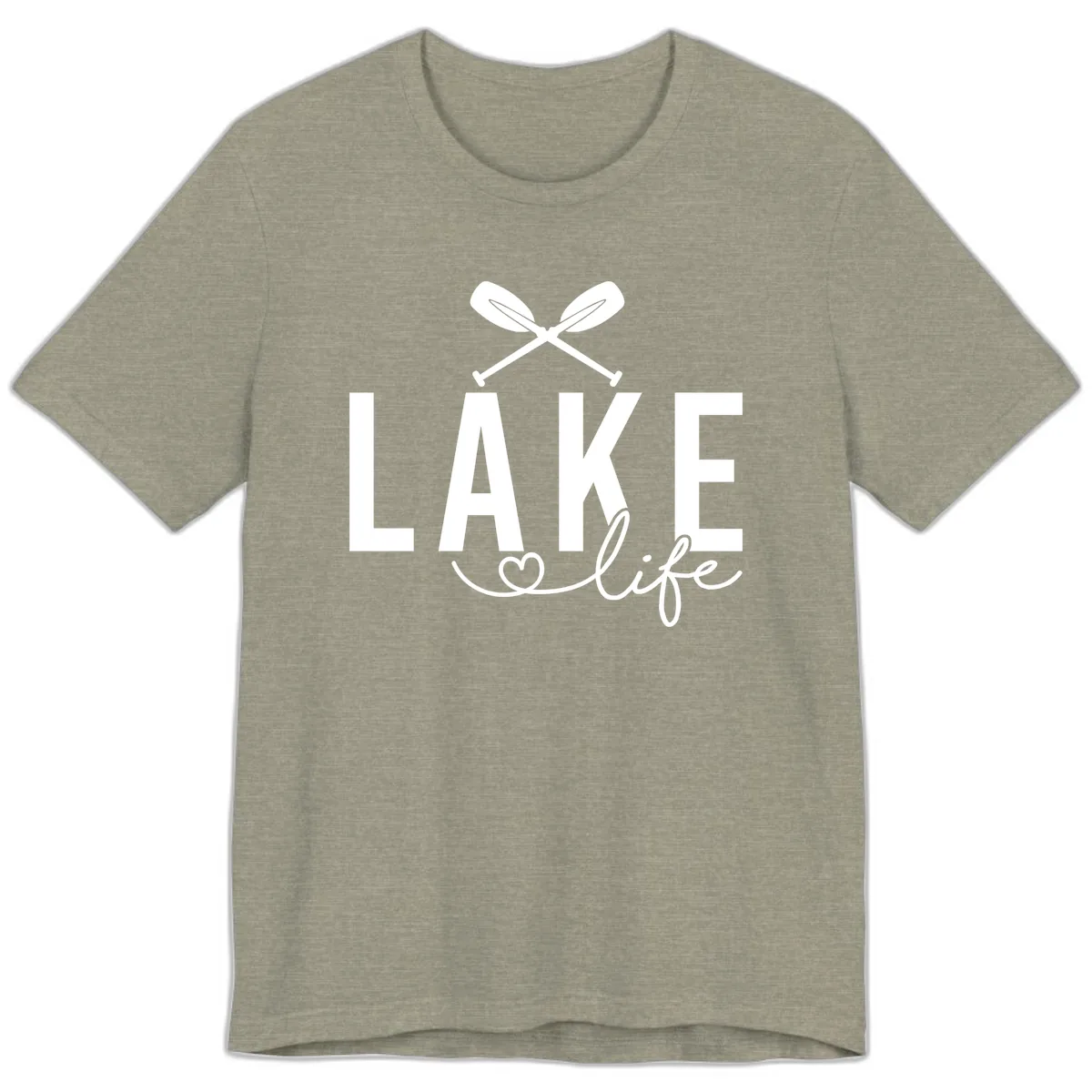 Lake Life Nautical Paddles Design Premium T-Shirt in Heather Stone