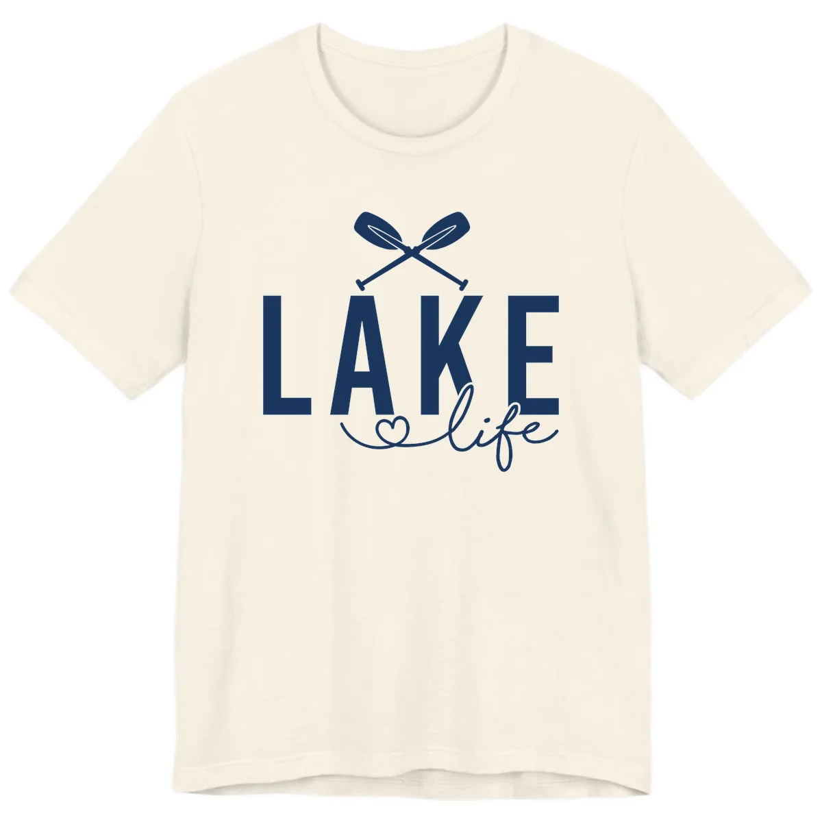 Lake Life Nautical Paddles Design Premium T-Shirt in Natural