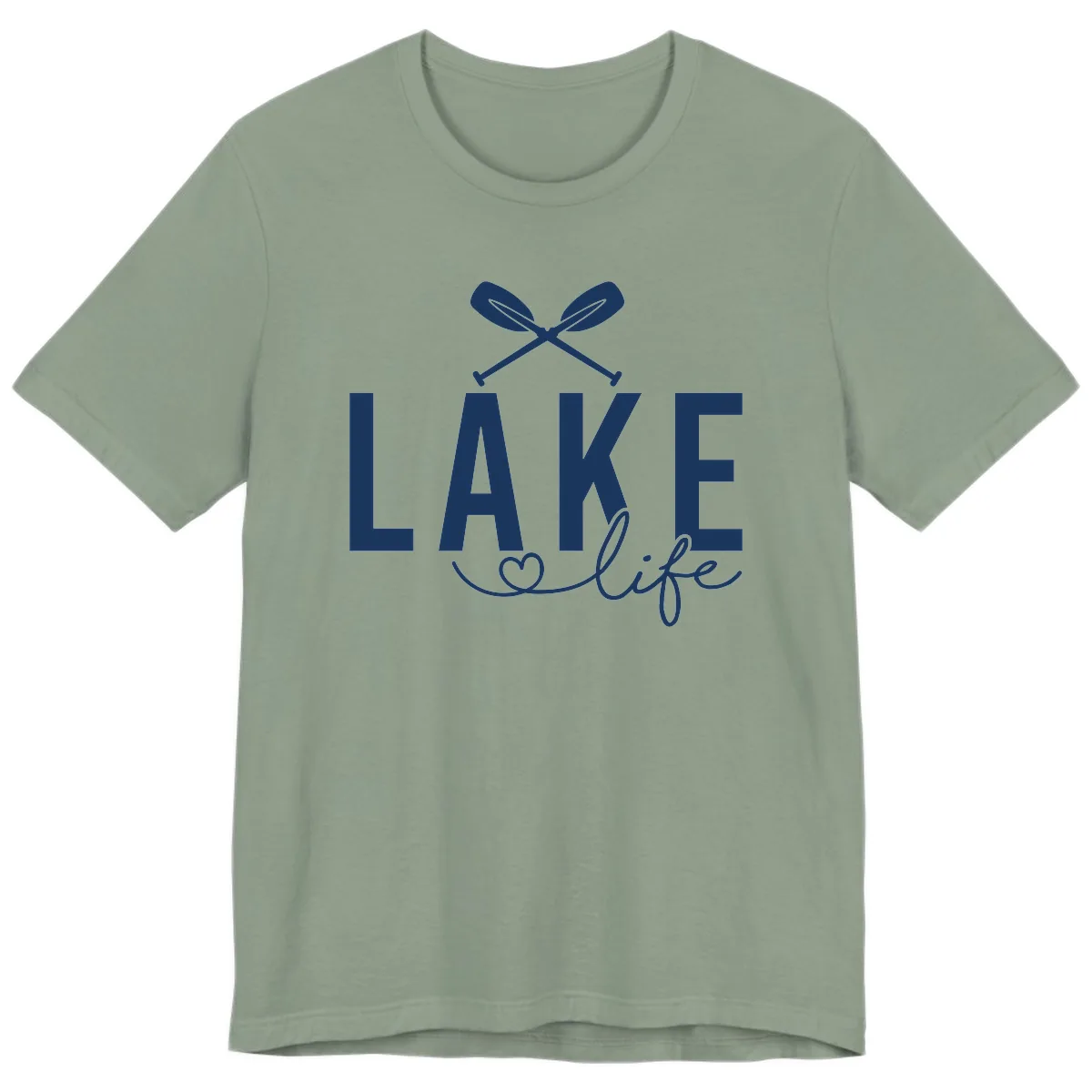 Lake Life Nautical Paddles Design Premium T-Shirt in Sage